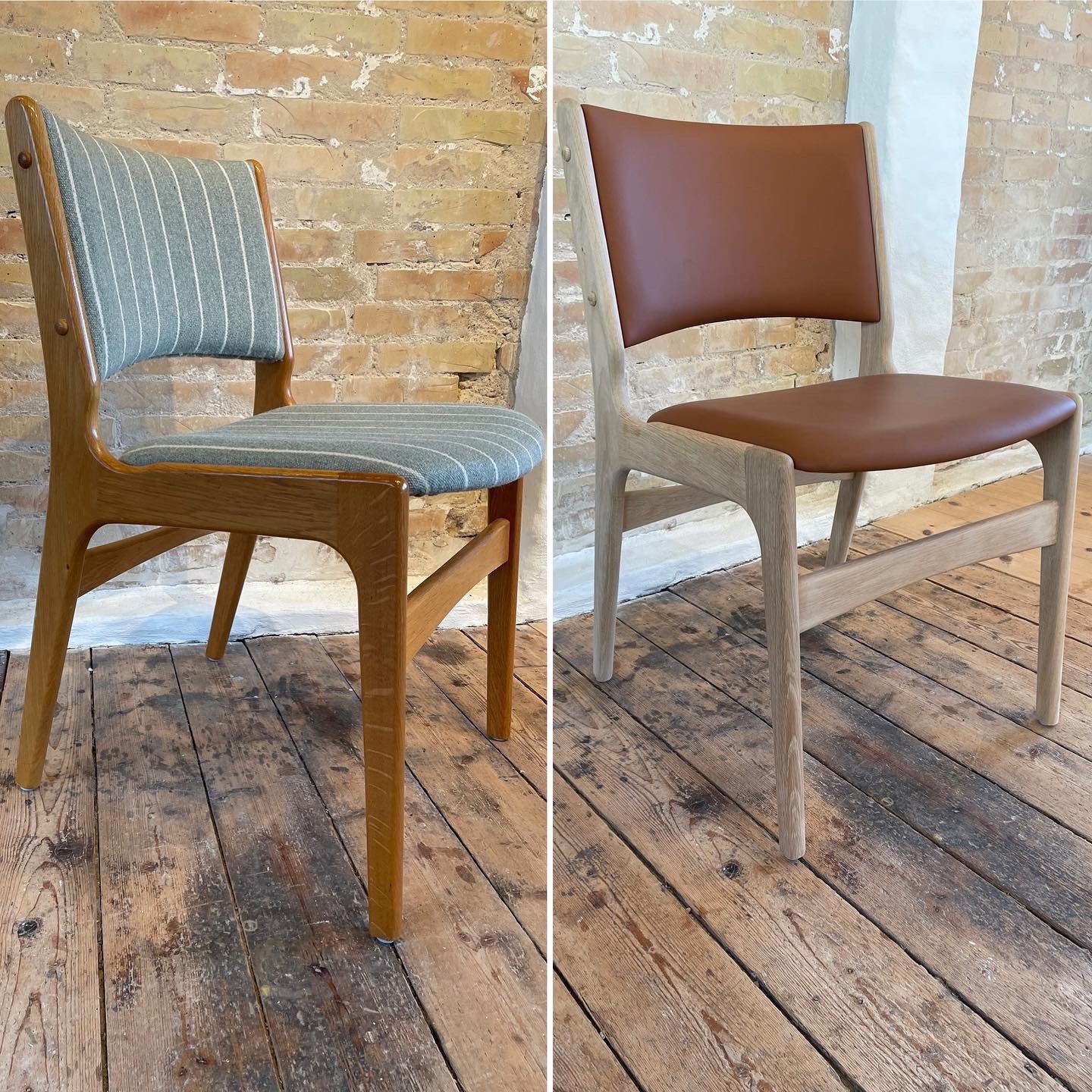 Ompolstring af Erik Buch model 89 i semi-anilin læder fra CAMO